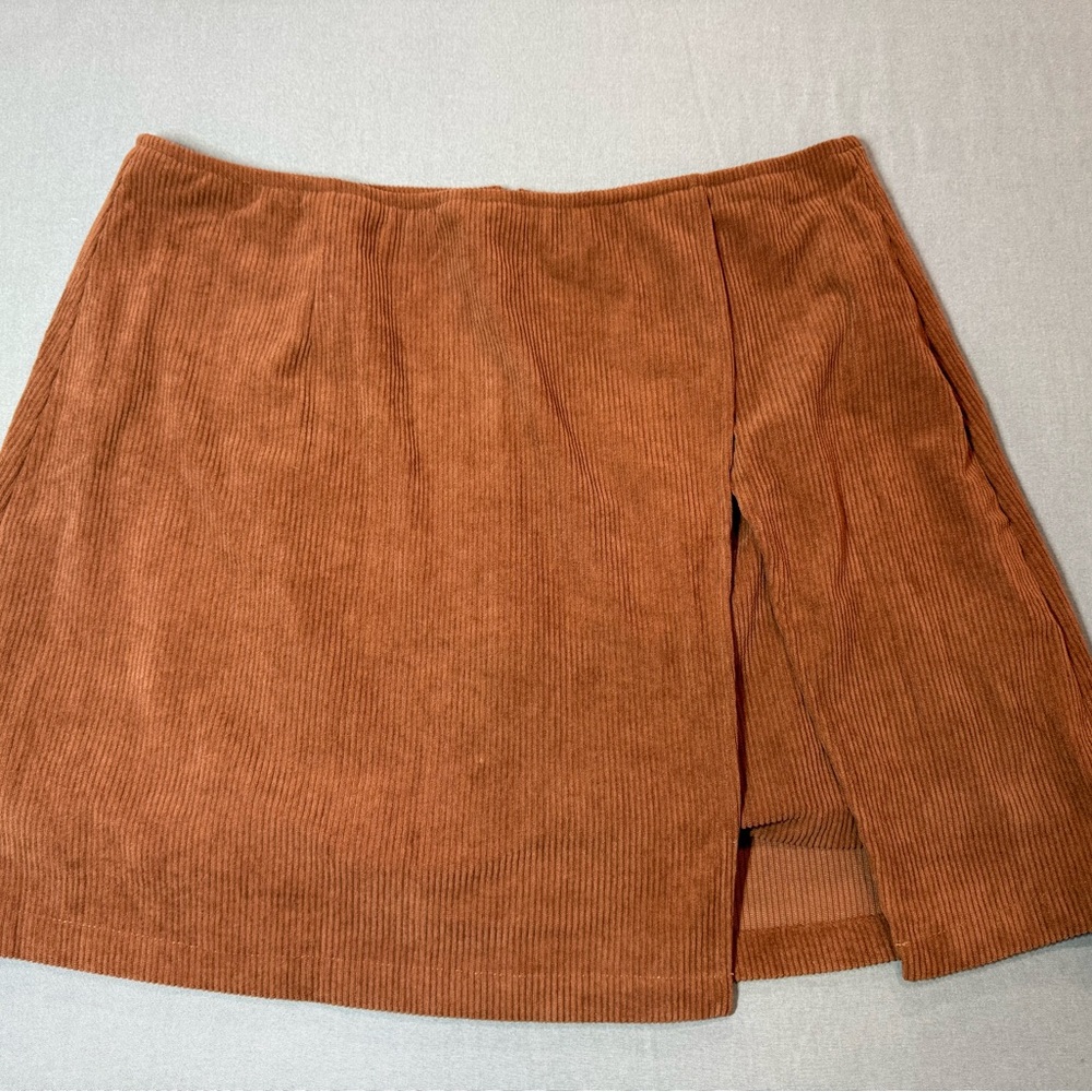 Womens Corduroy Mini Skirt Skort High Waisted XL